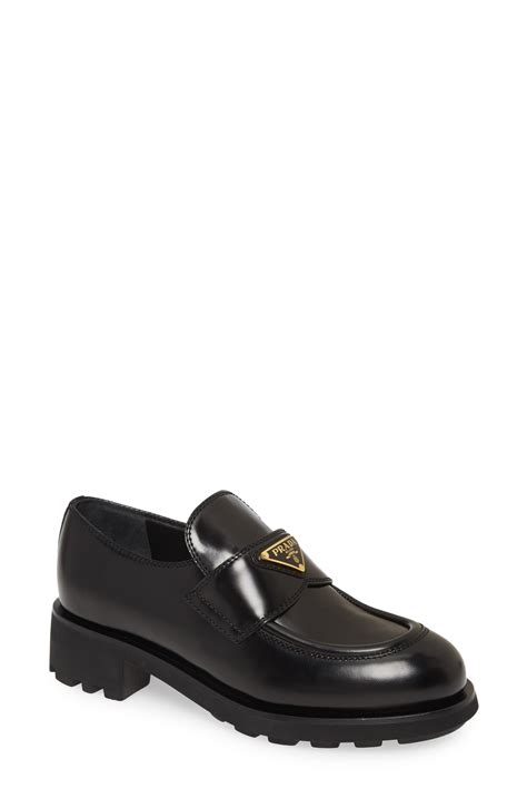 logo penny loafer prada|Prada buckle loafer ladies.